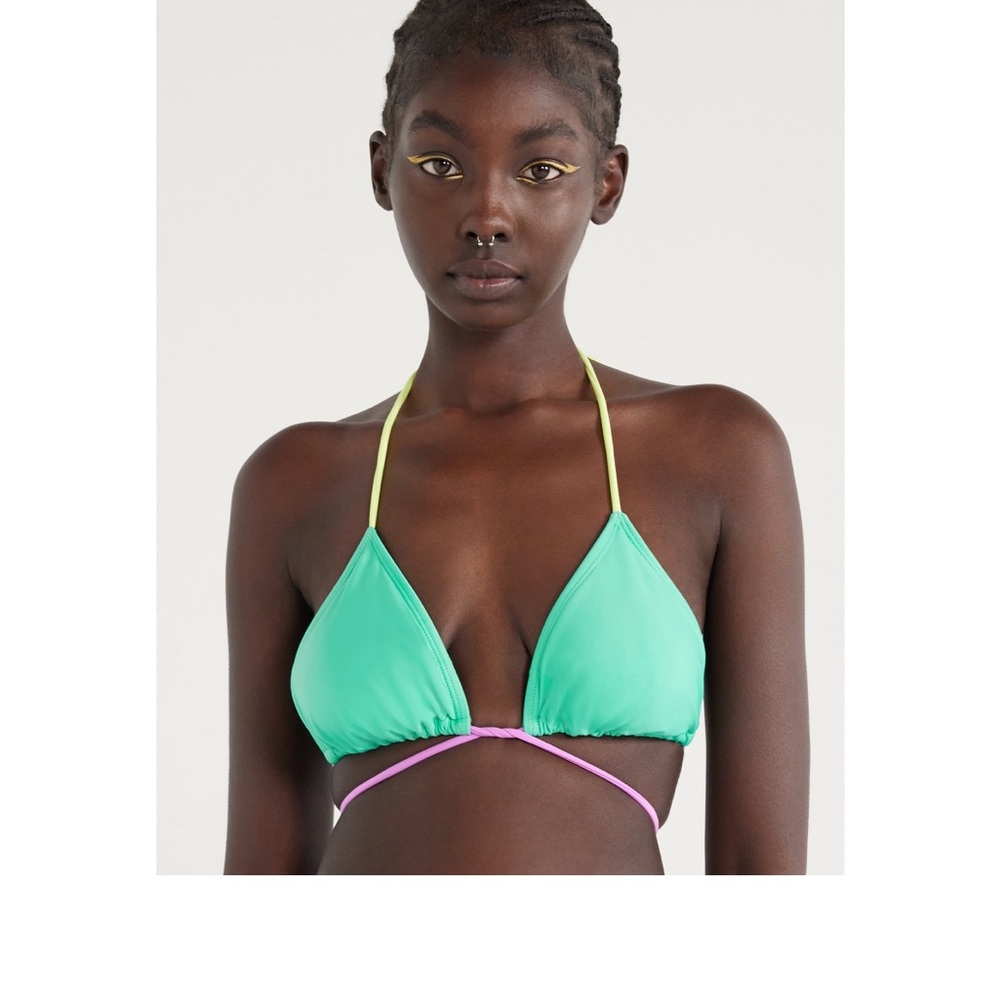 No Boundaries Teal String Bikini With Yellow And … - image 6